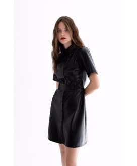 Semizie faux leather dress