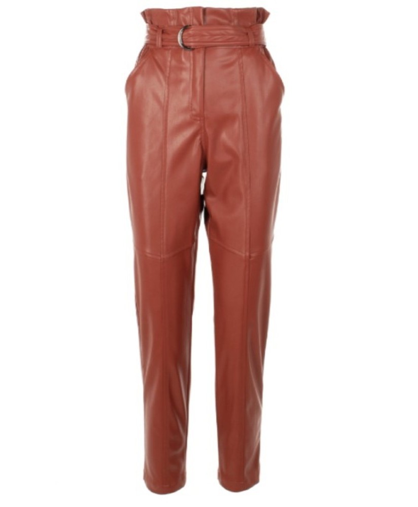 High waist leather trousers