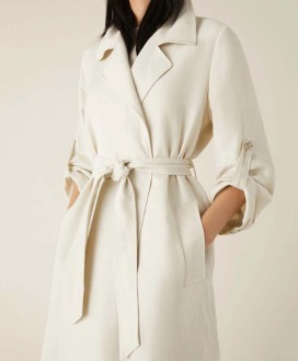 Linen-blend duster coat