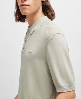SHORT-SLEEVED POLO SWEATER WITH EMBROIDERED LOGO