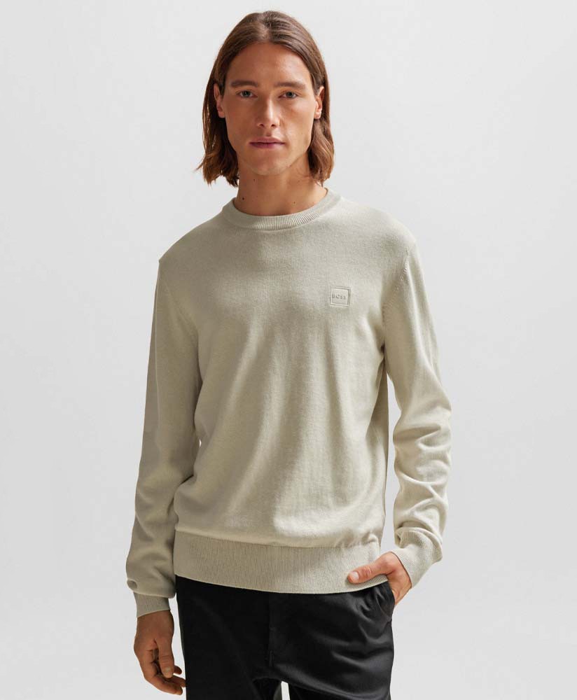 SWEATER IN COTTON AND CASHMERE WITH LOGO