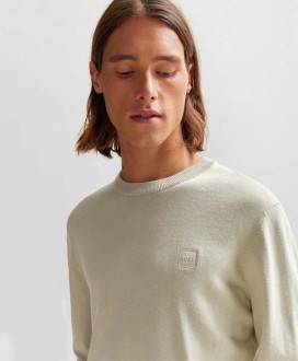 SWEATER IN COTTON AND CASHMERE WITH LOGO