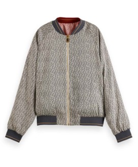 Reversible printed bomber jacket