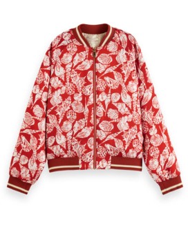 Reversible printed bomber jacket