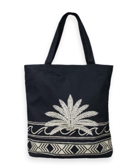 Canvas tote bag with embroidery