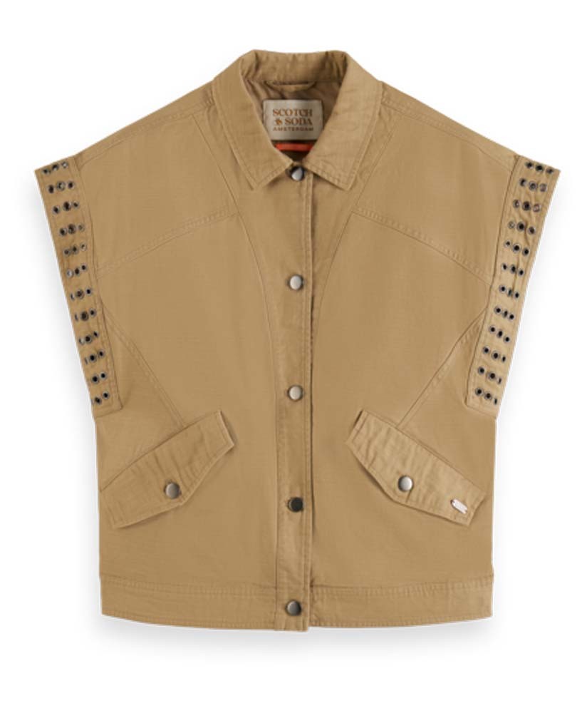 Festival jacket with eyelets