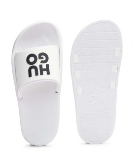 SLIDES WITH LOGO-BRANDED STRAPS