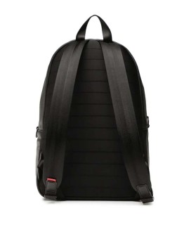 GRAINED FAUX-LEATHER BACKPACK