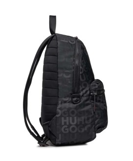 STACKED-LOGO-PATTERN BACKPACK
