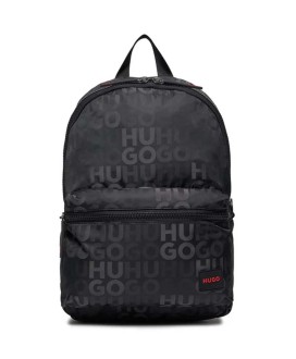 STACKED-LOGO-PATTERN BACKPACK