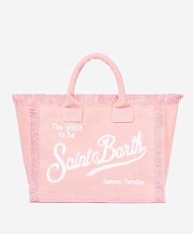 Pink cotton canvas Vanity tote bag