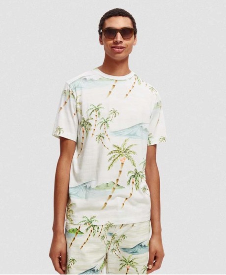 PRINTED JERSEY CREWNECK T-SHIRT