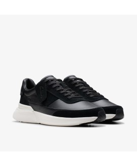 Clarks Men Craft Pace Black Leather Sneaker