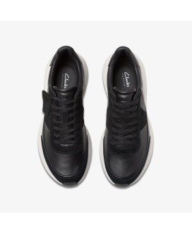 Clarks Men Craft Pace Black Leather Sneaker