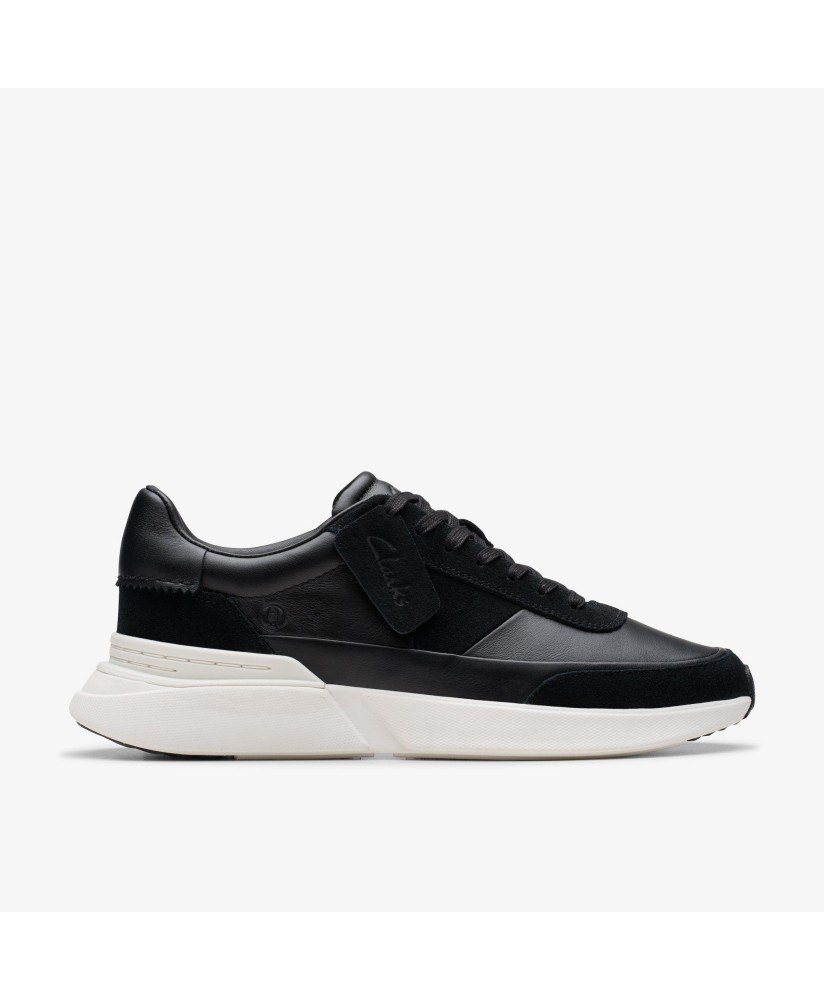 Clarks Men Craft Pace Black Leather Sneaker