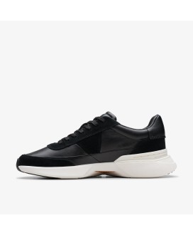 Clarks Men Craft Pace Black Leather Sneaker
