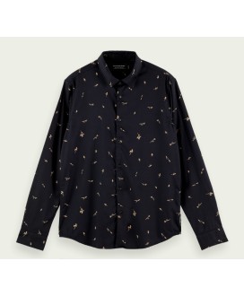 Printed regular fit organic cotton shirt