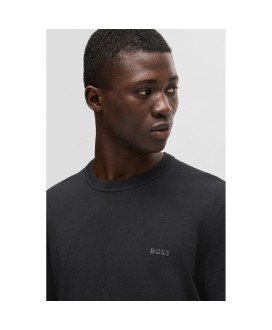 Boss Regular-fit T-shirt in cotton with mouline logo