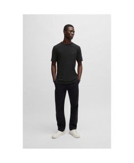 Boss Regular-fit T-shirt in cotton with mouline logo