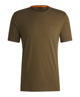 Boss Cotton-jersey T-shirt with logo patch