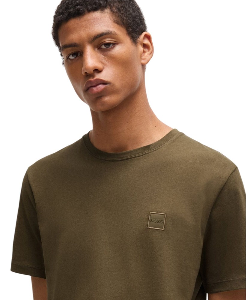 Boss Cotton-jersey T-shirt with logo patch