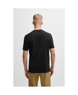 Boss Crew-neck T-shirt in cotton with seasonal artwork