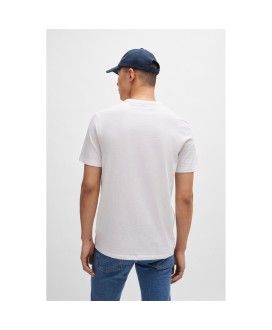 Boss Regular-fit T-shirt in cotton with mouline logo