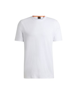 Boss Regular-fit T-shirt in cotton with mouline logo