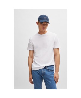Boss Regular-fit T-shirt in cotton with mouline logo