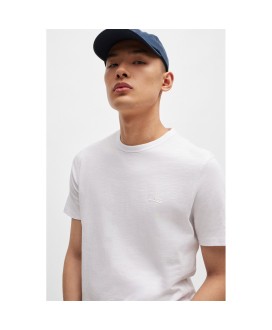 Boss Regular-fit T-shirt in cotton with mouline logo