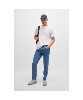 Boss Regular-fit T-shirt in cotton with mouline logo