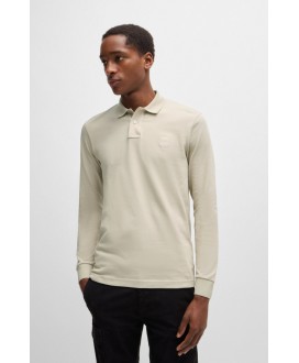 Boss Stretch-cotton slim-fit polo shirt with...