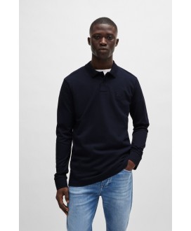 Boss Stretch-cotton slim-fit polo shirt with...