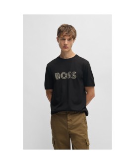 Boss Cotton-jersey slim-fit T-shirt with logo print
