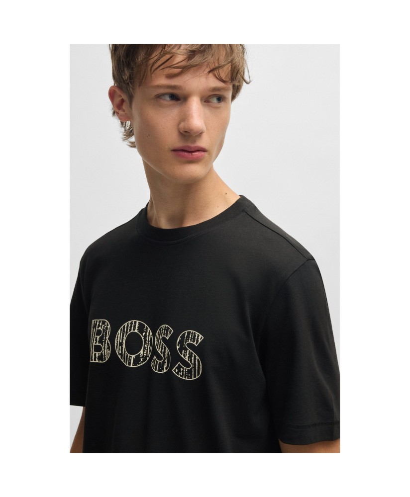 Boss Cotton-jersey slim-fit T-shirt with logo print
