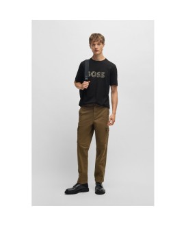 Boss Cotton-jersey slim-fit T-shirt with logo print