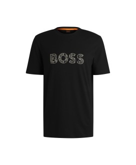 Boss Cotton-jersey slim-fit T-shirt with logo print