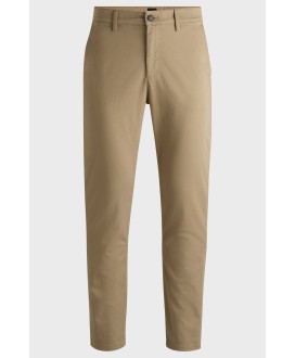 Boss Tapered-fit chinos in stretch-cotton satin