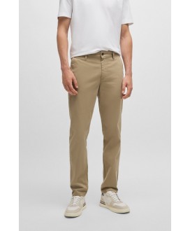 Boss Tapered-fit chinos in stretch-cotton satin