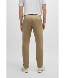 Boss Tapered-fit chinos in stretch-cotton satin