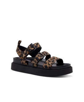 Flat Sandal καφέ λεοπάρ