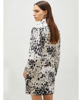 Printed cotton jacket - WOOL WHITE