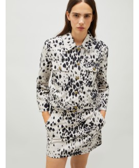 Printed cotton jacket - WOOL WHITE