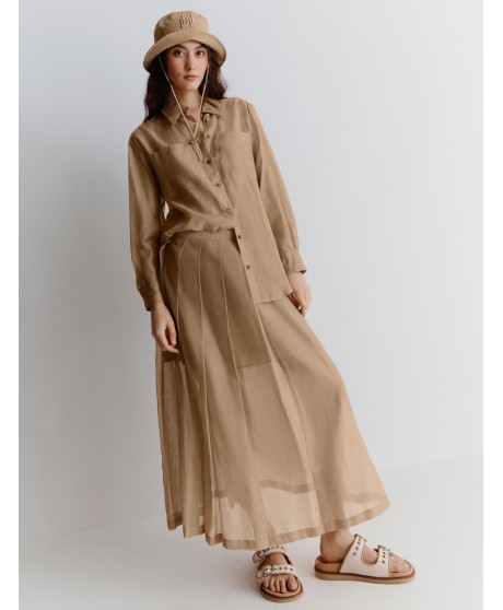 Flared skirt - BEIGE