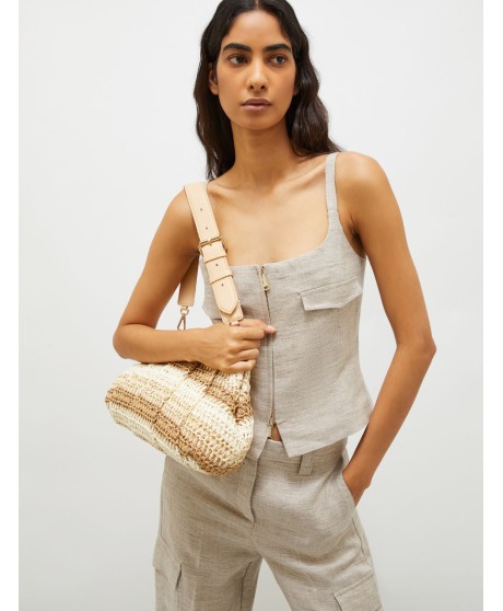 Multicoloured clutch - Natural