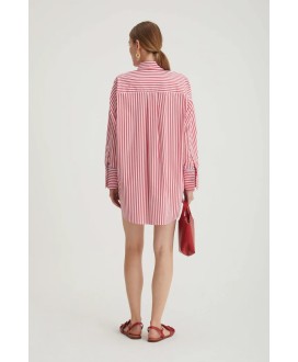 Stretch poplin striped shirt