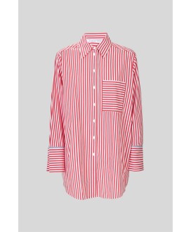 Stretch poplin striped shirt