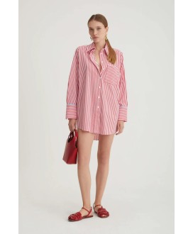 Stretch poplin striped shirt