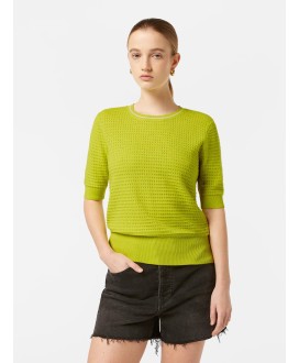 Pointelle Short Sleeve Pullover