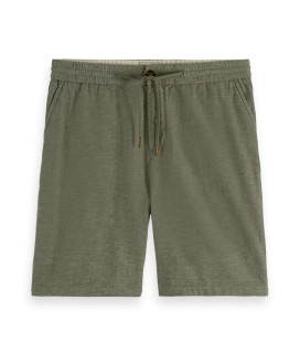 Fave cotton/linen twill bermuda
